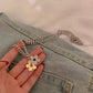 Simple color contrast flower necklace female niche design ins hip hop sweater clavicle chain trendy sweater chain