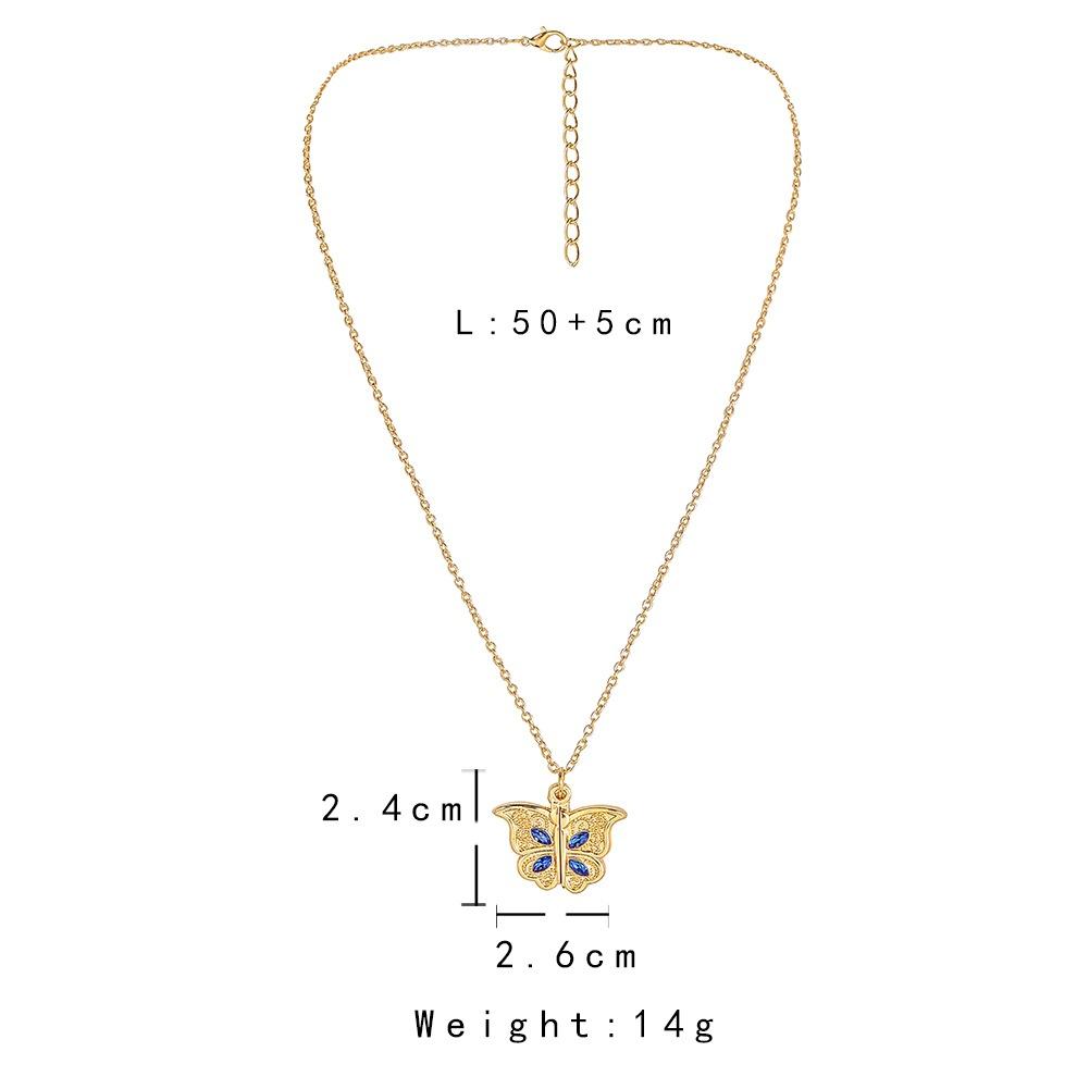 Personality and creativity can open the diamond-encrusted photo box butterfly necklace heart-shaped pendant love light luxury niche jewelry women
