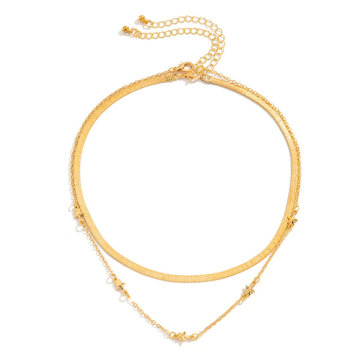 Ornamental niche metal snake bone chain necklace hip-hop simple star pendant clavicle necklace