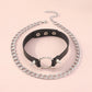 N158 Harajuku Leather Collar Exaggerated Chain Rivet Gothic Choker Vintage Exaggerated Necklace