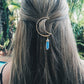 Jewelry spring and summer trendy hair accessories alloy moon hexagonal column headdress