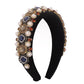 F258 Exaggerated Fashion Baroque Headband Luxury Sponge Palace Hair Accessories Personalized Geometric Diamond Headband