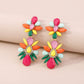 E19 Exaggerated color micro-inlaid rhinestone earrings retro elegant personality plate ethnic earrings female