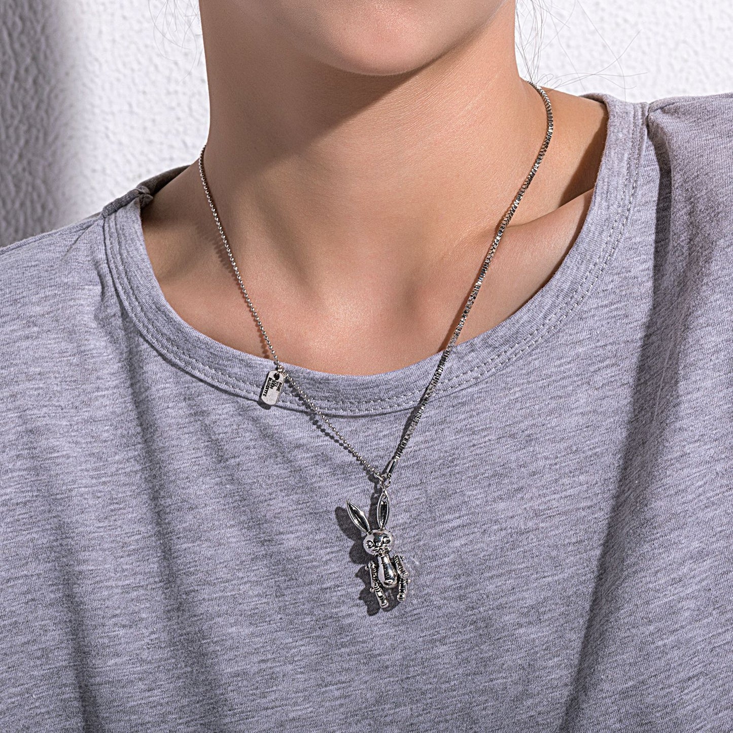 Jewelry Xiao Zhan's same style cute rabbit pendant necklace men's and women's trendy style hip-hop personality necklace