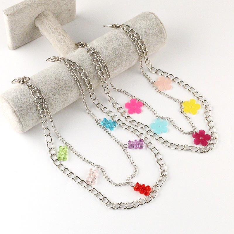 Jewelry acrylic pendant double chain hip hop jeans chain trend men and women body chain