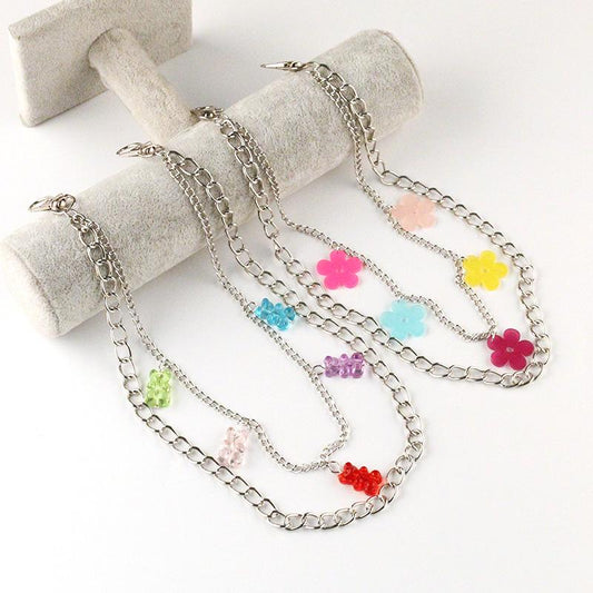 Jewelry acrylic pendant double chain hip hop jeans chain trend men and women body chain