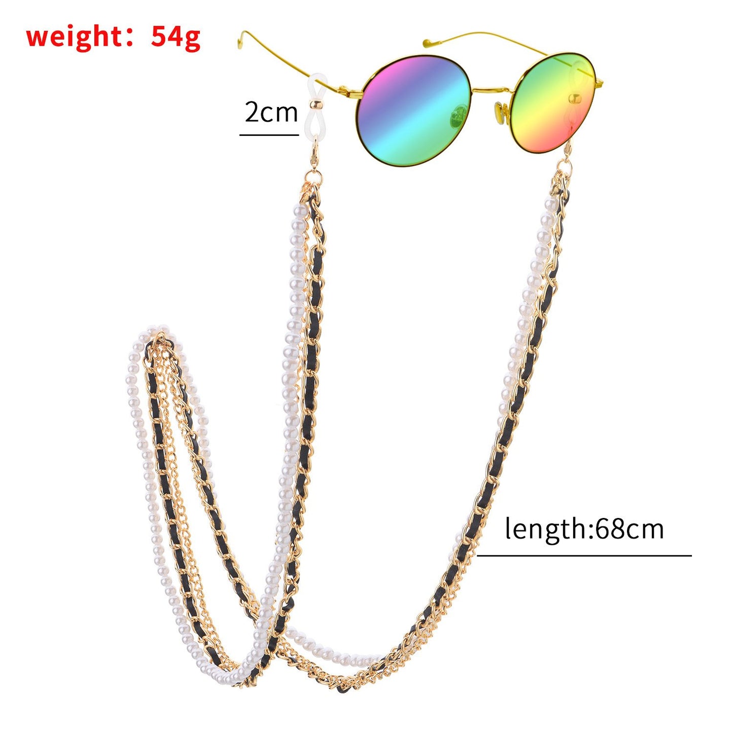 Custom Jewelry Pearl Multilayer Chain Glasses Chain Ladies Fashion Glasses Frame Mask Hanging Chain Accessories