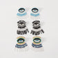 E1317 Bohemian Personality Tassel Earrings Exaggerated Devil's Eye Stud Earrings Beaded Contrasting Color Earrings