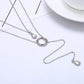 Jewelry Fashion Personality Trend Free Versatile Necklace Geometric Pearl Pendant Long Tassel Long Necklace