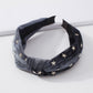 F3814 Simple solid color knotted hair accessories fashion five-pointed star pressure hair headband retro personality velvet headband