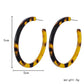 Exaggerated leopard print c-shaped acrylic plate earrings simple and versatile retro earrings women's accessories