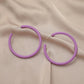 Fashion personality fluorescent purple simple exaggerated C-shaped large earrings trendy elegant atmospheric earrings for women