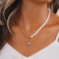 Simple fashion niche design summer ins ladies short choker pearl sun necklace