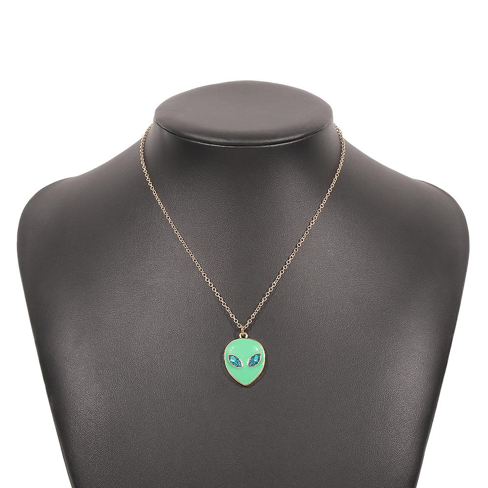 N9349 Personalized Oil Drop Necklace Colorful Water Drop Alien Necklace Creative Retro Creative Pendant