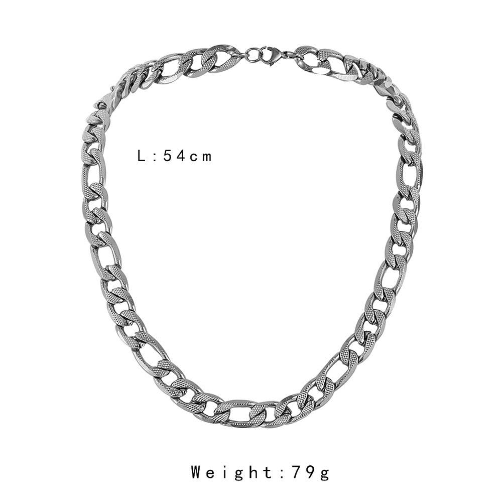 Personalized stainless steel flat rough NK Cuban chain hip-hop necklace indifferent titanium steel collarbone chain male