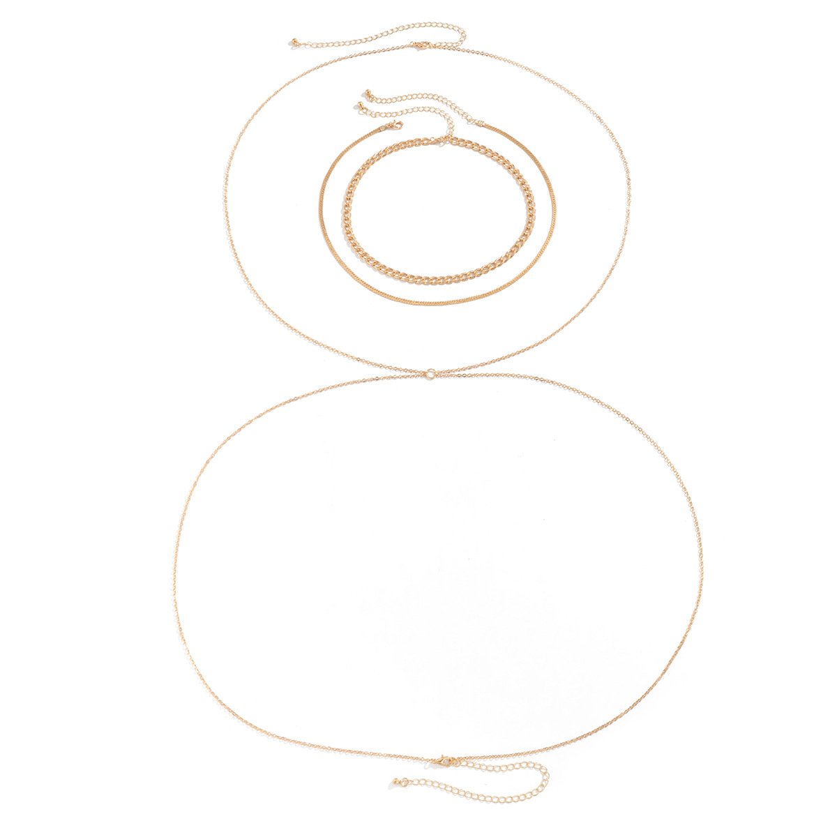 Jewelry Fashion Metal Snake Bone Chain Necklace Set Sexy Personality Geometric Bikini Chest Chain