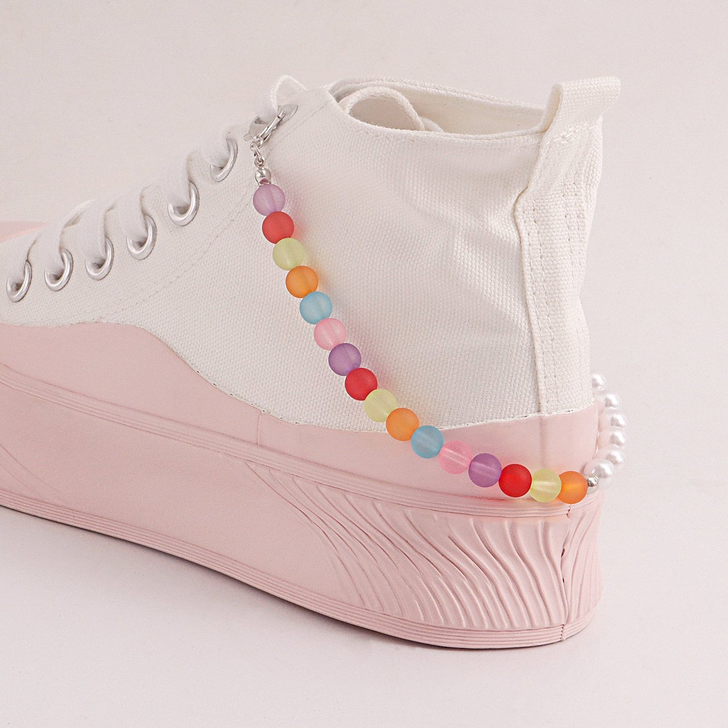 Jewelry bohemian DIY imitation pearl colorful sneaker chain accessories female ins anklet does not fade