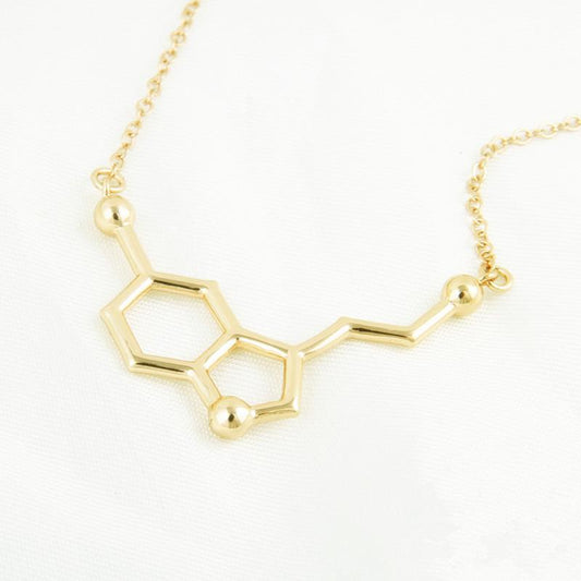 Personality Fashion Jewelry Simple Creative Chemical Molecule Dopamine Pendant Necklace Exquisite Clavicle Chain