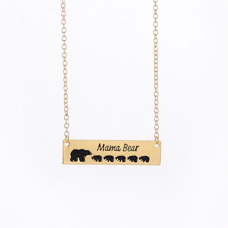 Popular jewelry simple fashion mama bear pendant necklace mamabear mother's day gift