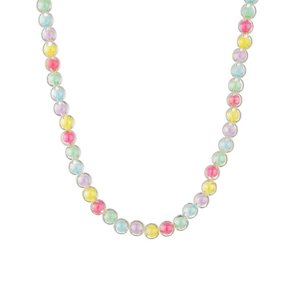 Fashion Small Fresh Macarons Candy Color Beads Middle Bead Necklace Clavicle Chain Accessories
