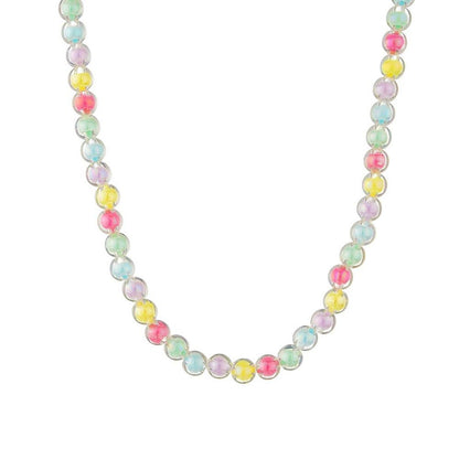 Fashion Small Fresh Macarons Candy Color Beads Middle Bead Necklace Clavicle Chain Accessories