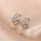 Metal polygonal earrings simple cold micro-inlaid zircon earrings net red high-end geometric earrings jewelry