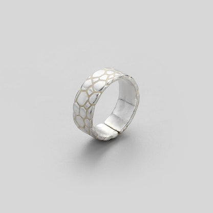 Simple Fashion Fashion Men's Creative Design Irregular Crack Blue Luminous Open Ring