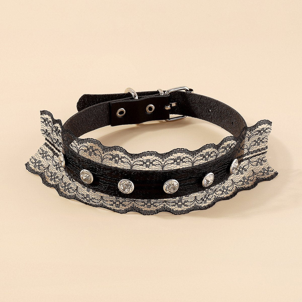 N1835 personality lace leather sexy choker collar gothic creative retro necklace