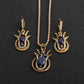 Fashion Vintage Alloy Diamond Necklace Drop Shaped Gemstone Earrings Three-Piece Set Jewelry