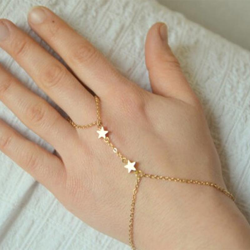 Fashionable and simple mitten five-pointed star accessories bracelet bracelet hand decoration alloy chain star jewelry