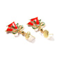 Ornament red dripping oil Christmas bell pendant earrings ladies Christmas earrings earrings