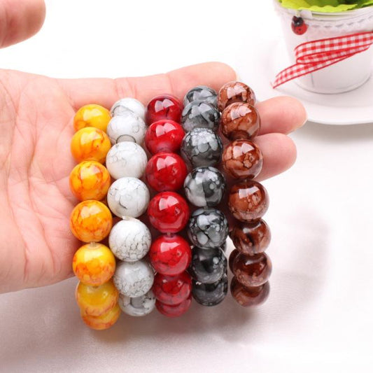 Fashion Vintage Crackle Bead Bracelet Popular Chinese Unisex Pattern Beaded Bracelet Jewelry