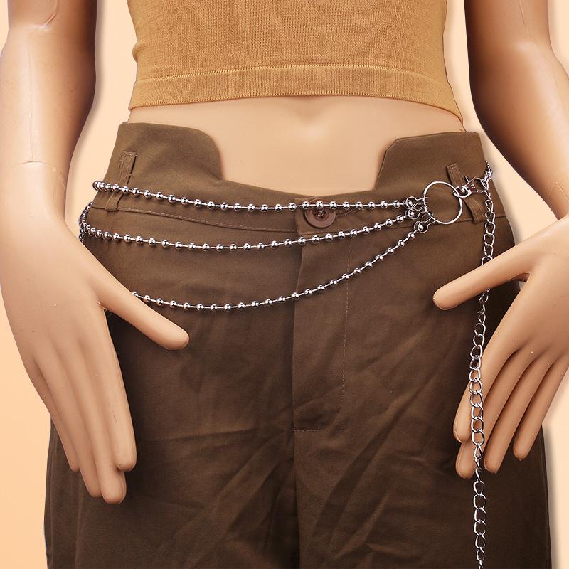 Jewelry Fashion Sexy Multilayer Waist Chain Punk Bead Chain Body Chain Versatile Ring Decoration