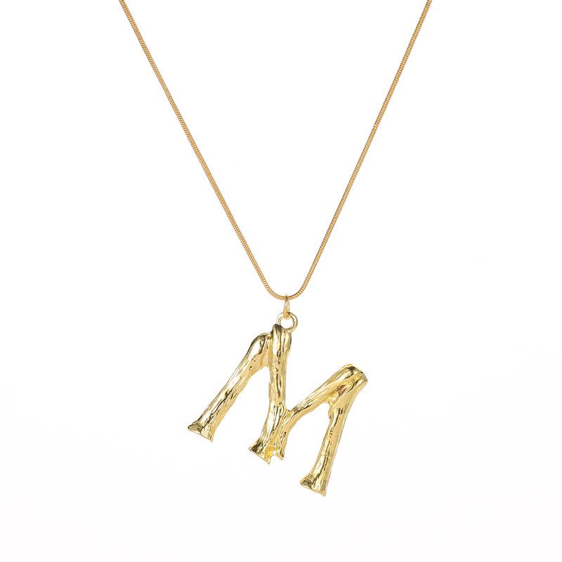 ins letter clavicle chain fashion trend 26 English letter necklace retro personality temperament net red necklace