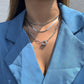 Jewelry Retro Hip Hop Flat Snake Bone Chain Necklace Female Simple Geometric Metal Buckle Clavicle Necklace