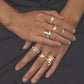 Jewelry multi-element geometric mix-and-match ring jewelry simple fun snake-shaped suit ring female