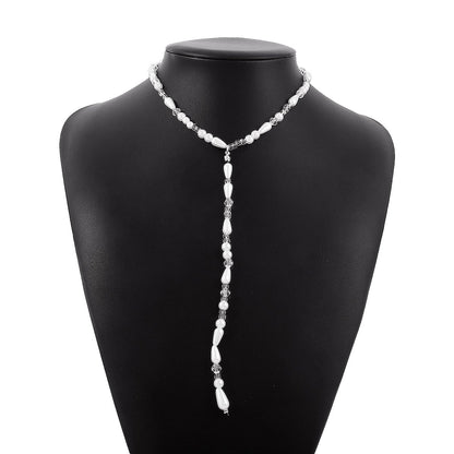 N1674 Long Y-shaped Pearl Necklace Personality Retro Elegant Necklace Water Drop Beaded Fashion Necklace Women