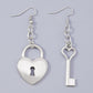 E1246 Personality Asymmetrical Long Earrings Niche Design Love Lock Earrings Elegant Temperament Earrings