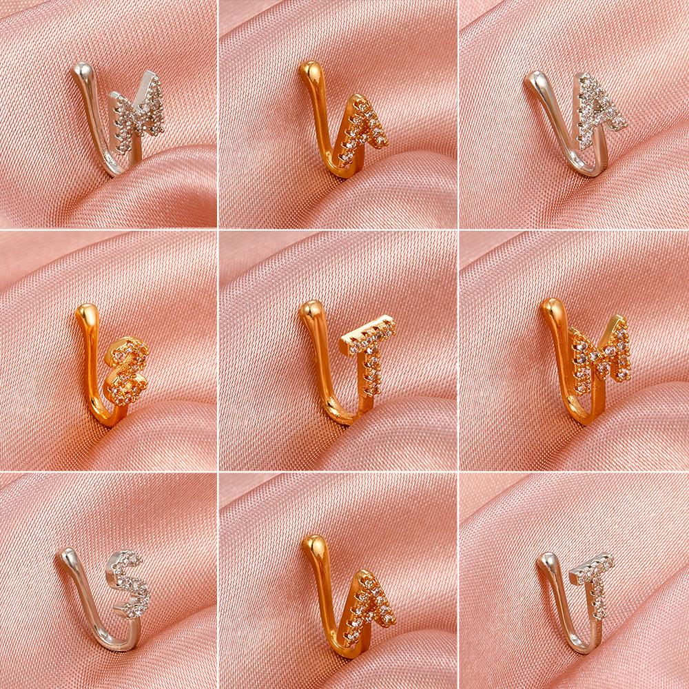 Piercing-free nose stud copper inlaid zircon letters U-shaped nose clip nose ring piercing jewelry
