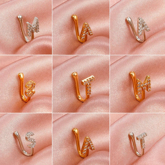 Piercing-free nose stud copper inlaid zircon letters U-shaped nose clip nose ring piercing jewelry