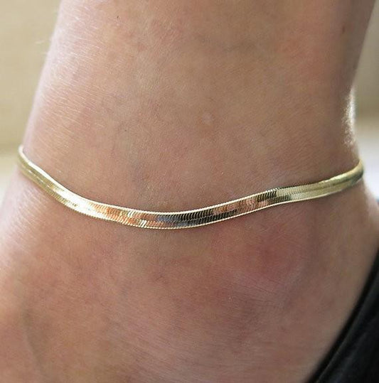 Metal Chain Fine Fish Scale Anklet Snake Bone Chain Bracelet Jewelry