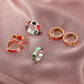 Ins simple cute flower love ring fashion fun smiley face ring metal index finger ring female