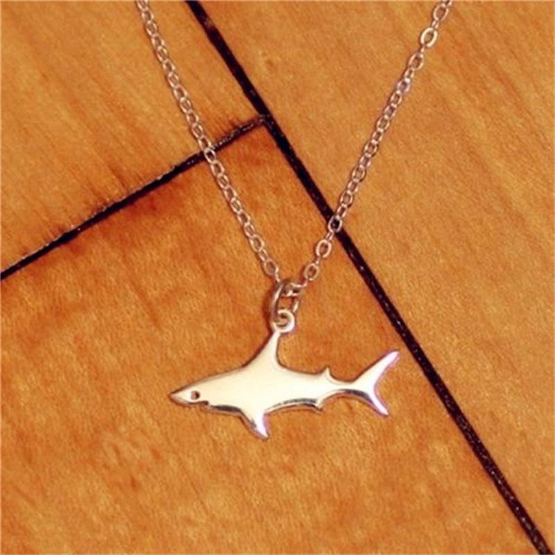 Trend Jewelry Shark Necklace Gold Silver Jaws Pendant Necklace Sea Animal Necklace