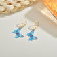 Cute Painted Butterfly Earrings Retro Drip Oil Computer Chip Earrings Female Jewelry