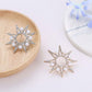 Fashionable geometric exaggerated earrings temperament pearl studded diamond starburst sun flower stud earrings single style
