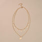 Fashion Iron Star Moon Necklace Double Clavicle Chain Necklace Ladies Accessories
