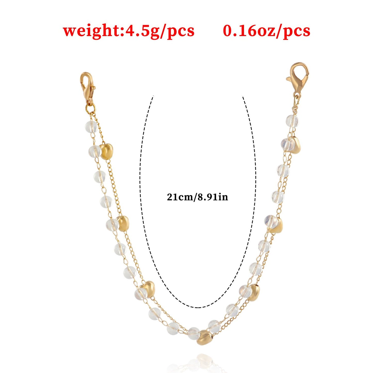 Jewelry ins transparent round beads love beaded chain trousers bag accessories female fashion temperament clothing