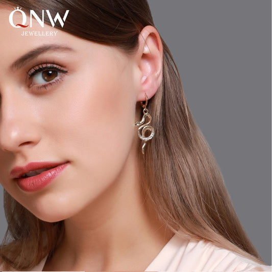 Earrings Cold Earrings Personality Full Diamond Snake Shape Long Earrings Fashion Temperament Internet Celebrity Earrings