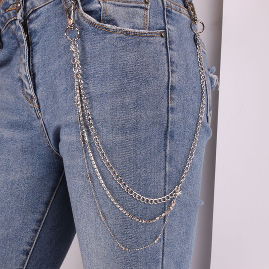 Trendy pants hanging chain decoration jeans chain ring accessories waist chain hanging decoration snake double tassel hip-hop pants chain