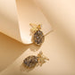 Fashionable natural geometric shape full diamond metal snowflake earrings earrings trendy diamond sexy earrings for women